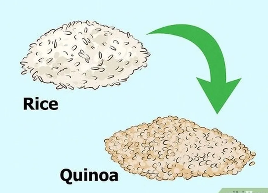 addım 7 düyü quinoa ilə dəyişdirin.