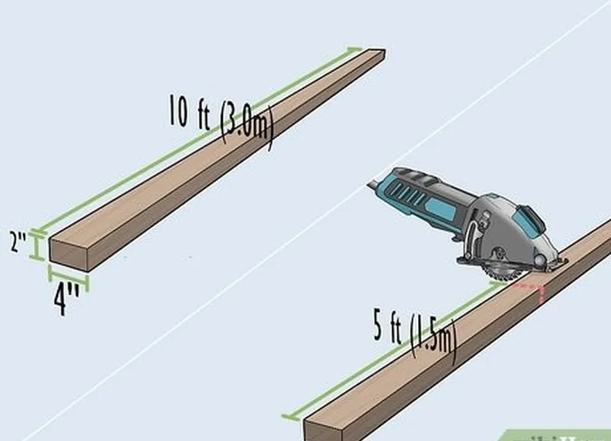 addım 2 hər 5 fut (1,5 m) olan 2 əsas parçası.