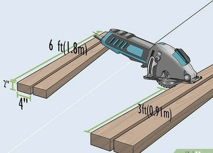 addım 3, bucaq aşırma üçün 3 fut (0.91 m) 4 əlavə lövhə gördüm.