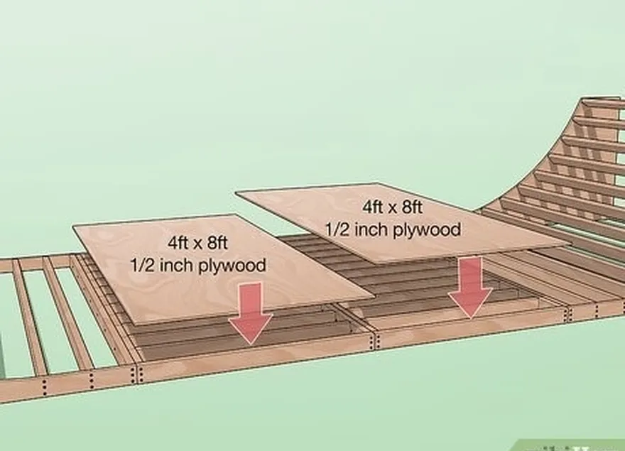 addım 1 enişdə 1/2 (1,3 sm) kontrplakda bir qat qoyun's flat section.