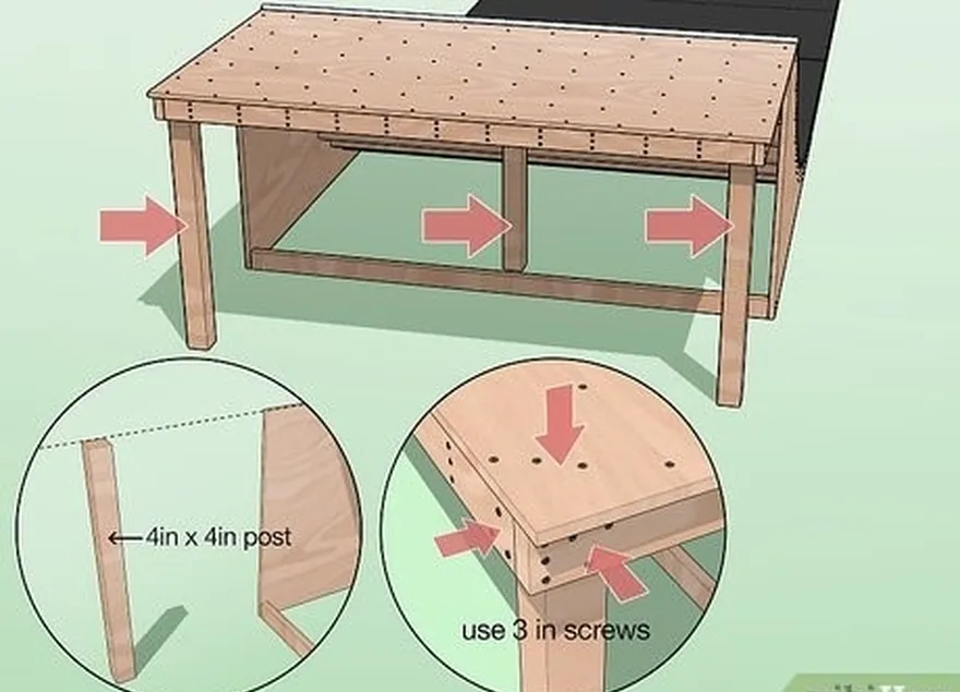 addım 5, platformanın arxasında (10 sm × 10 sm) postları 4-də 4-ə əlavə edin.