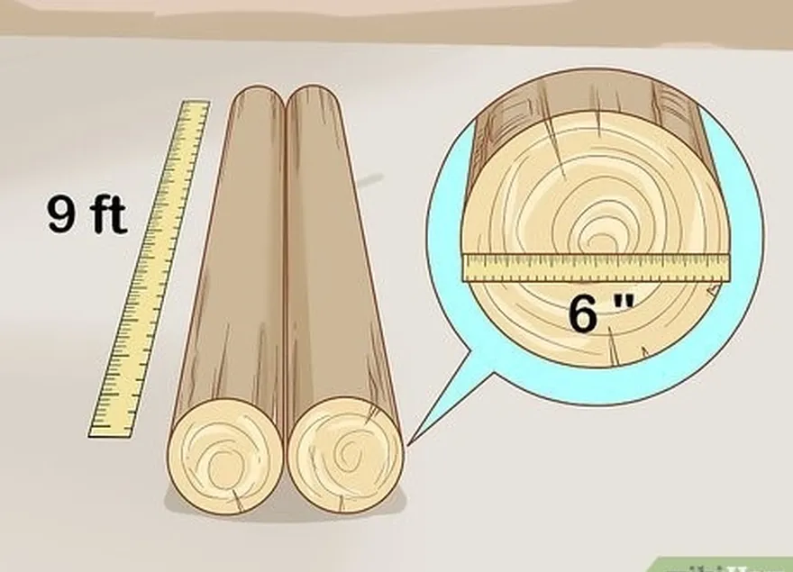 addım 2 təxminən 6 düym (15 sm) qalın olan iki 9 fut (2.7 m) qeydləri tapın.