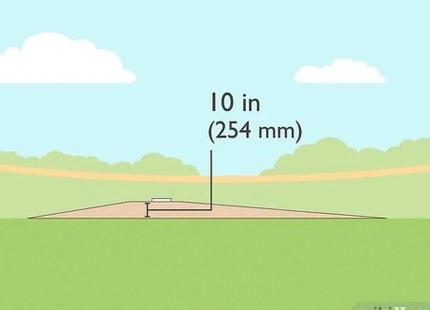 addım 3 küpün təmin edin's plate is 10 in (254 mm) taller than home plate.