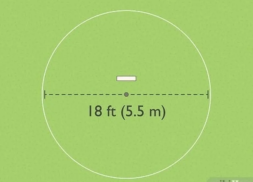 addım 2 bir dairə ətrafında bir dairəni qeyd edin's 18 ft (5.5 m) in diameter.