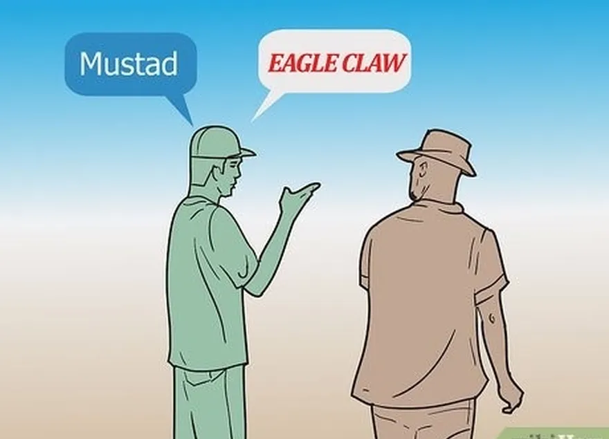 addım 2 mustad və ya qartal claw kimi bir ad çəngəlini seçin, çünki onların qarmaqları güclü və sübut olunduğu üçün.