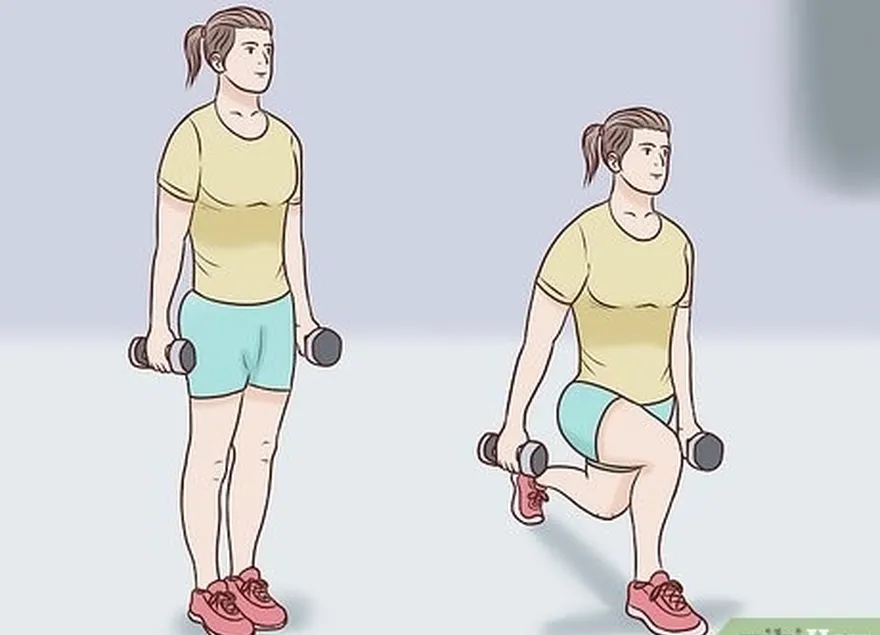 addım 1 sadə bir dəyişmə üçün bir cüt dumbbells saxlayın.