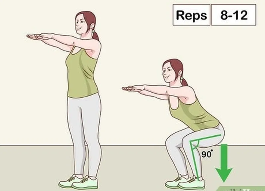 addım 1 bədən çəkisi squats edin.