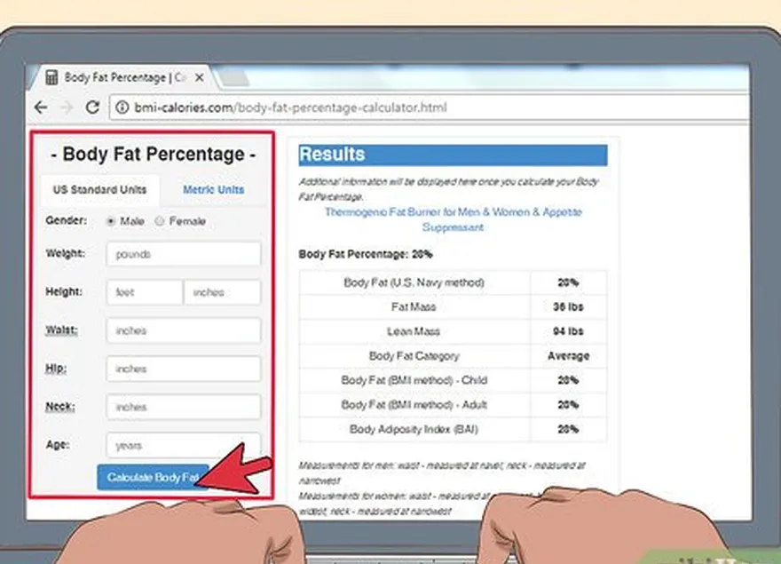 addım 1 bədənin yağ faizini hesablayın