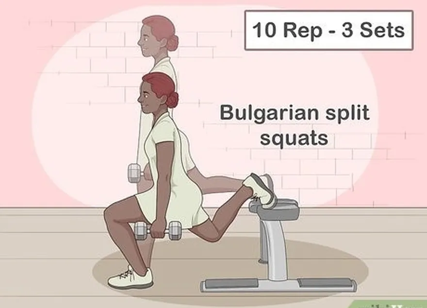 addım 2 zəif tərəfinizi gücləndirmək üçün bolqar split squats sınayın.