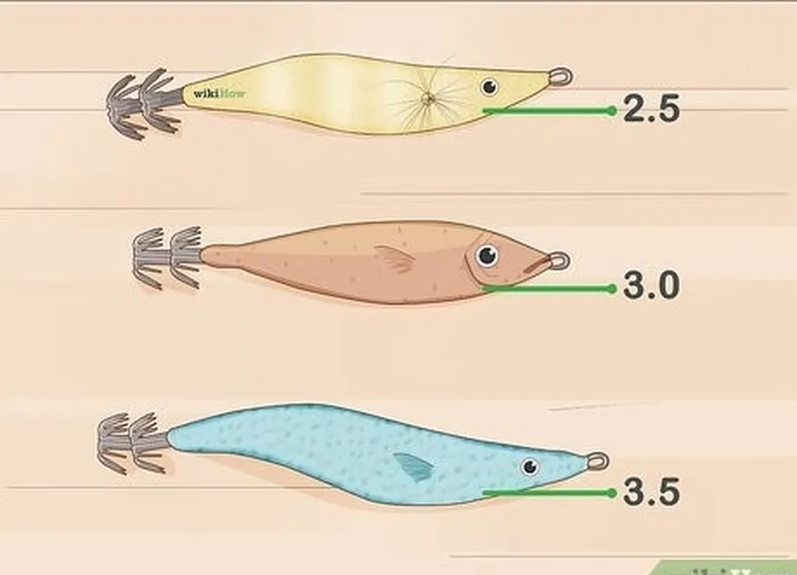 addım 2 yem üçün bir squid jig cəhd edin.