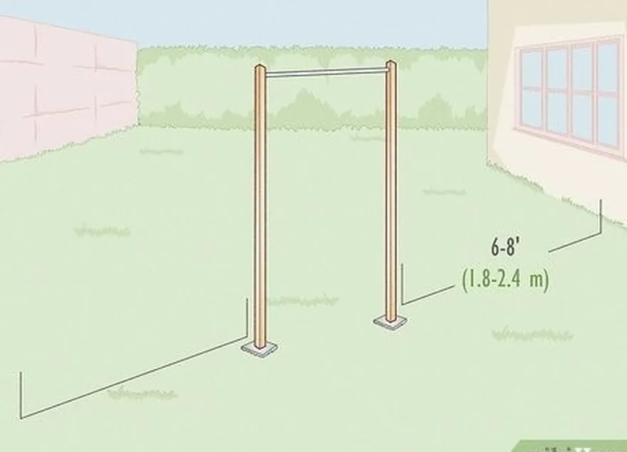 addım 2 hər tərəfdən ən azı 6-8 fut (1.8-2.4 m) təmizlik olan bir ərazidə üzükləri qoyun.