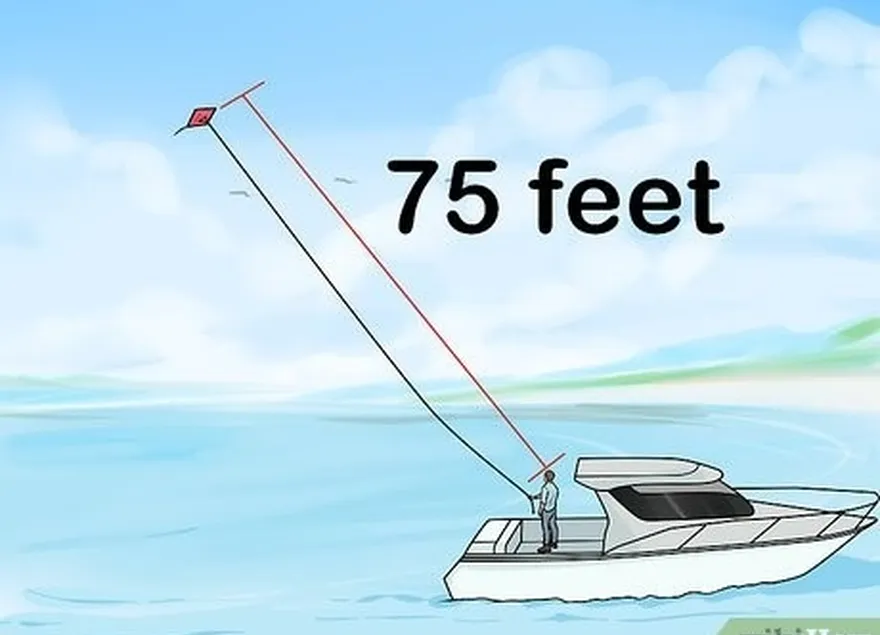 addım 3 uçurtmanı işə salın's about 75 feet (23 m) from your boat or the shore.