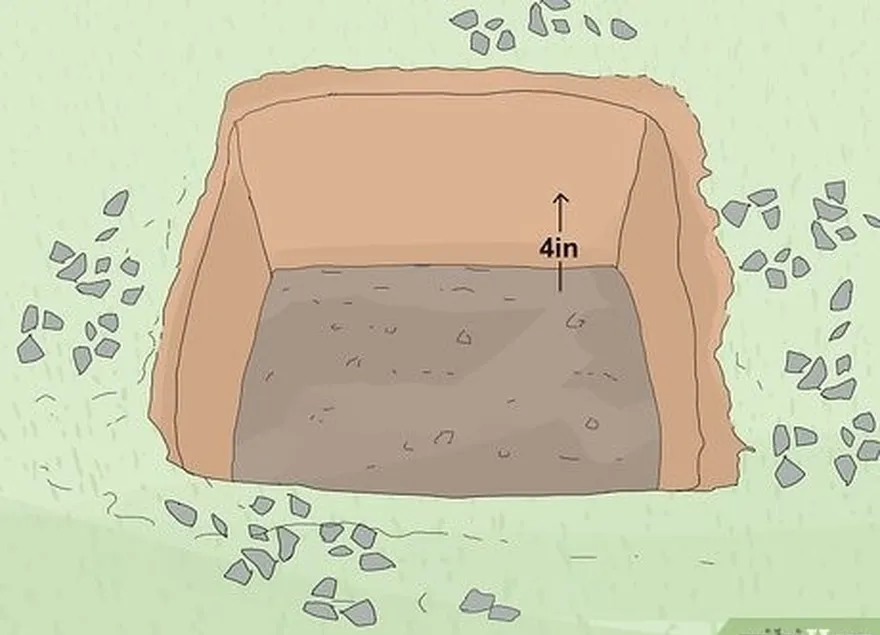 addım 4 çuxurları 4 (10 sm) içərisində 4 ilə doldurun's a sturdy base.