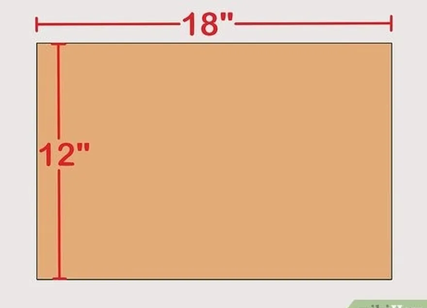 addım 3 (30 sm) x 18 (46 sm) olan 12 (30 sm) olan bir lövhə üçün karton kəsin.