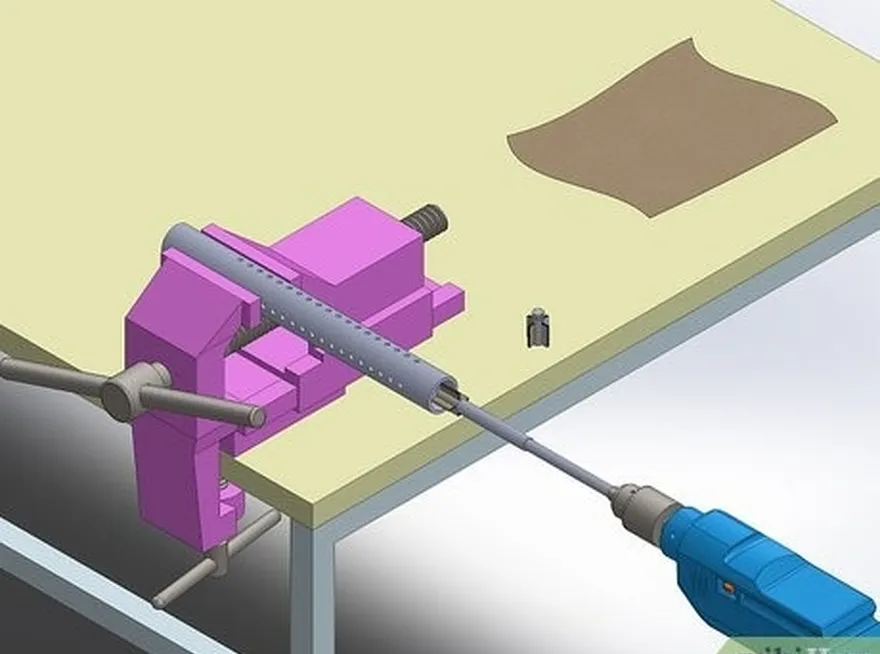 addım 9, bastırıcı barrelin içərisində və xaricində, 2 düym (5.1 sm) pvc borusunun içərisinə qum.