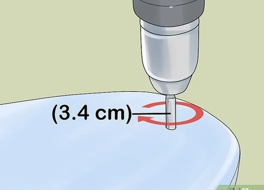 addım 1, 1,33 düym (3.4 sm) diametrli qazma biti ilə sıçrayış fişinin bir çuxur qazın.