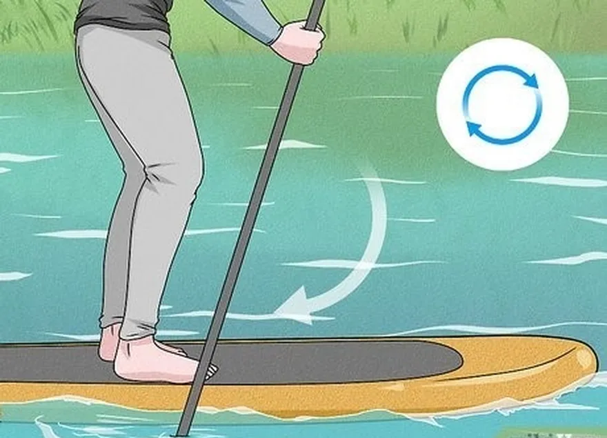 lövhənin bir tərəfində paddling ilə dönün.