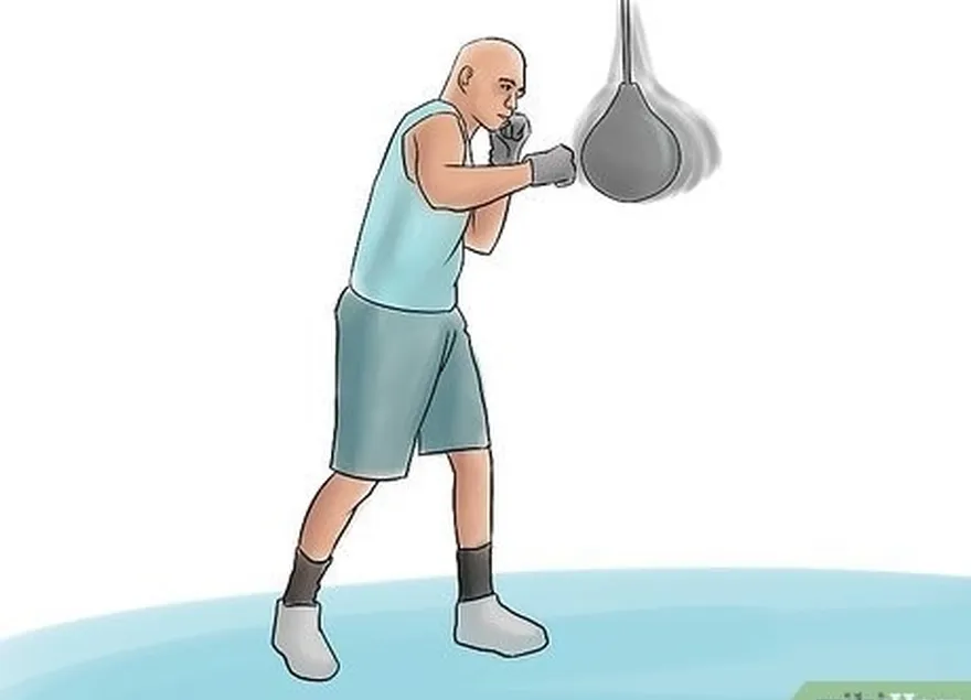 addım 2 daxil olun standard speed bag stance.