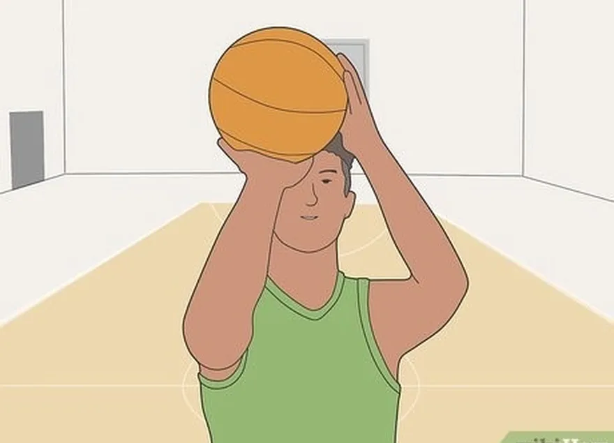 addım 3 siz olanda dirsəkinizi aşağı saxlayın're starting your shot.