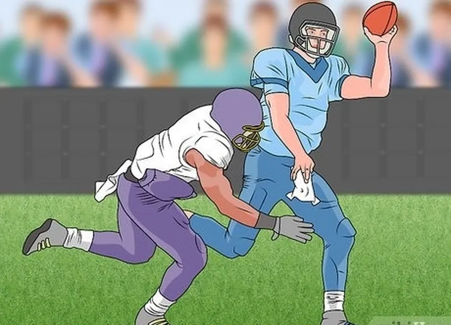 addım 5 sizin kimi qəbuledicinizdə konsentrat're tackled, throwing to him only if he is open.